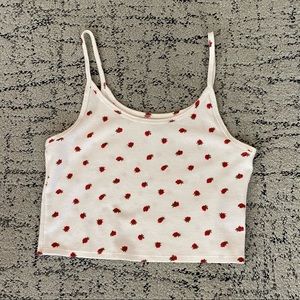 Women’s white with roses American Eagle tank top